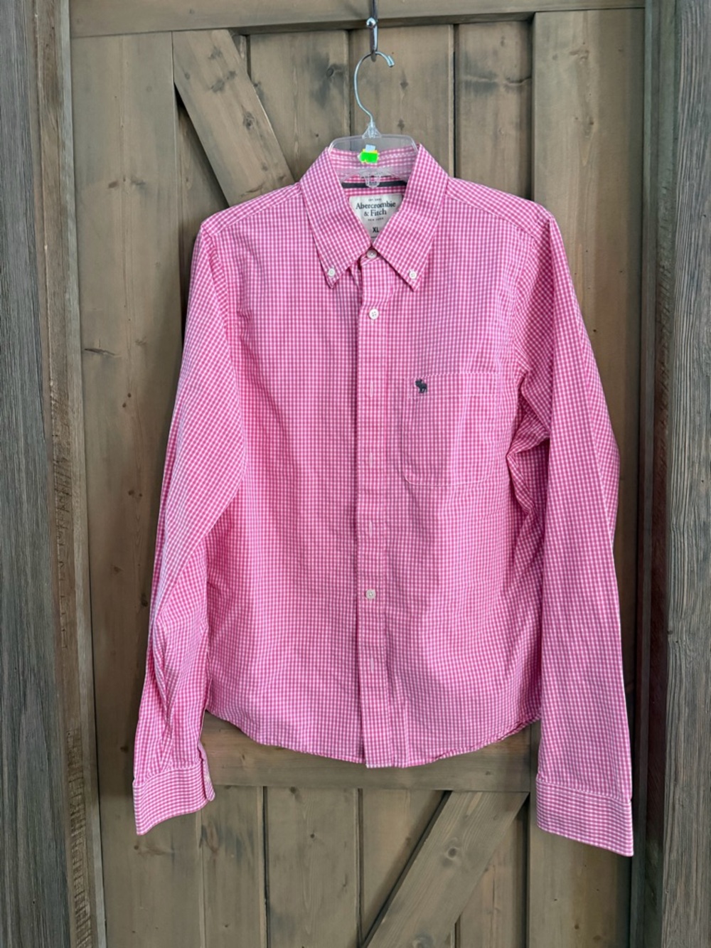 Abercrombie & Fitch Pink Gingham Button-Down Shirt - Men's XL